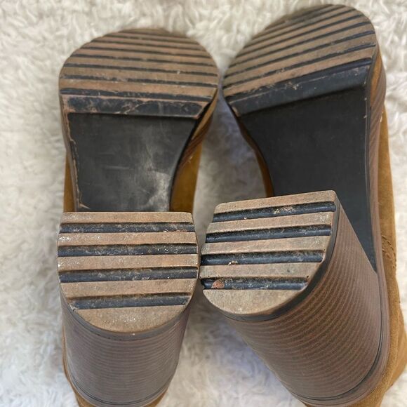 Steve Madden Shaniya leather Brown Suede platform block heels Ankle Boots SZ9M - Picture 13 of 15